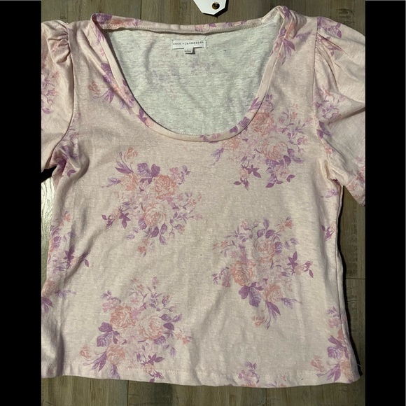 NWT- COCO JAIMESON FLORAL CROP TOP - Picture 3 of 7